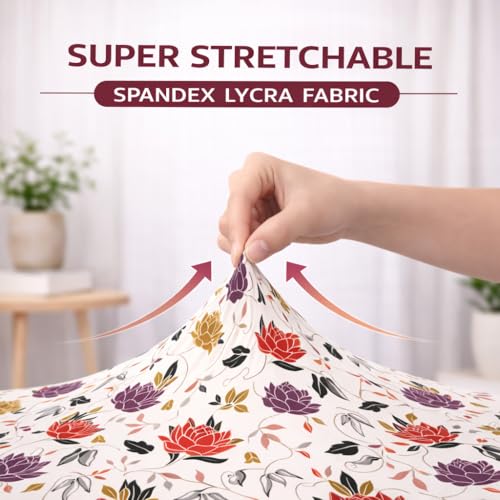 Image of STITCHNEST 'Contour Fit Series' Stretchable Printed Wooden Sofa Cover (Pack of 6) - Elastic Wooden Chair Cover | Wooden Sofa Seat Cover | Size - 20-21 x 20-21 x 3-5 in