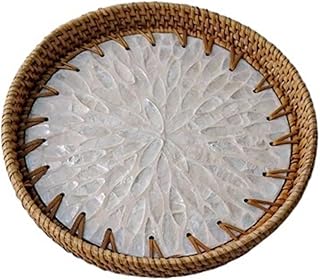Simple Shell Splicing Disc, Fruit Plate, Breakfast, Bread, Dim Sum, Fruit Basket Fruit Bowls(Original white leaves)