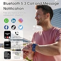 Smartwatch Herren Damen, 1,85" HD Touchscreen Smart Watch mit Telefonfunktion, 100+ Sportmodi Sportuhr mit Schrittzähler/Herzfrequenzmonitor/Schlafmonitor, IP68 Wasserdicht Fitnessuhr, Dunkelblau – Ansicht 2