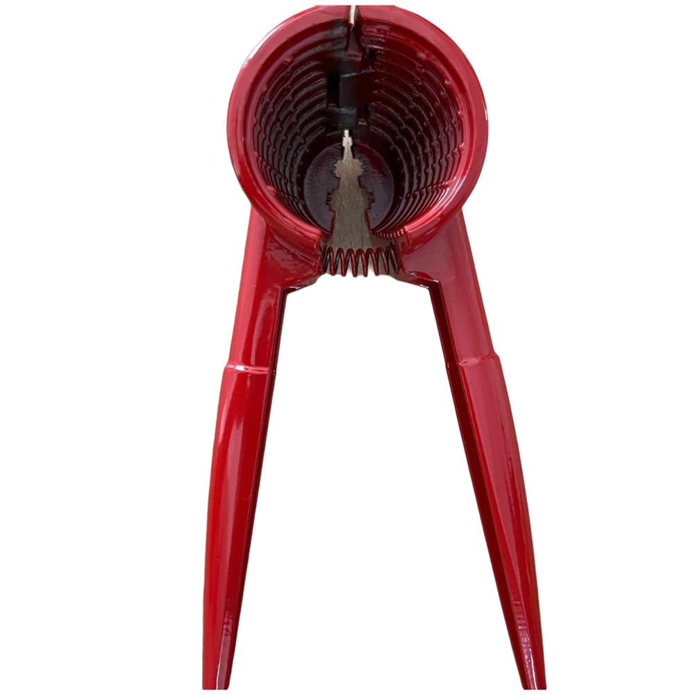 Hndhbfgrt Multifunction Nutcracker Curved Handle Alloy Shell Cracker Melon Seed Opener Red