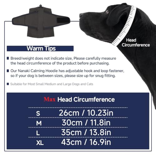 Image of Nanaki Dog Ear Muffs for Fireworks & Thunderstorm, Dog Ear Covers for Bath | Soft ,Head Wrap For Ear Hematoma for Grooming Vet Visit, Adjustable Quiet Ears for Dogs Noise Protection for Vacuum, Grey L