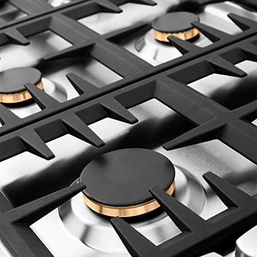 Zline 36 In. Dropin Cooktop With 6 Gas Brass Burners (Rc-Br-36) #TOP2