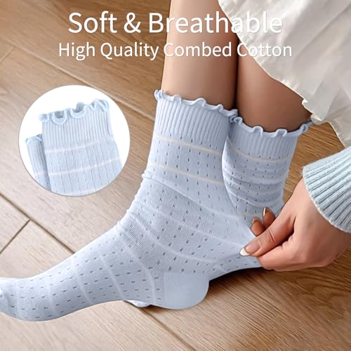 Image of Women's Cute Crew Socks, Casual Athletic Cotton Bowknot Cherry Calf Novelty Socks for Women
