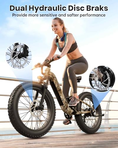 Image of PUCKIPUPPY Electric Bike for Adults 960W, 48V 20AH Battery Adult Electric Bicycles, 26 inch Fat Tire Full Suspension Step-Thru Ebike, 28MPH Mountain Ebike, 7 Speed, 80Miles Range-Boxer ST