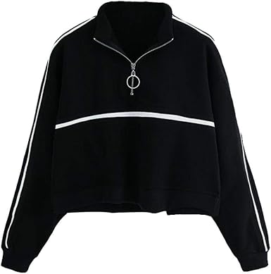 Crop Jumper Sweatshirt Pullover Tops 