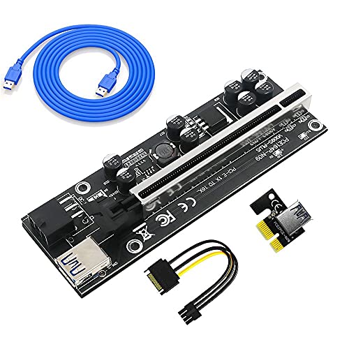 New Version 009S Plus PCIE Riser 1x to 16x Graphic Extension for Bitcoin GPU Mining Powered Riser Adapter Card - Thumbnail 4