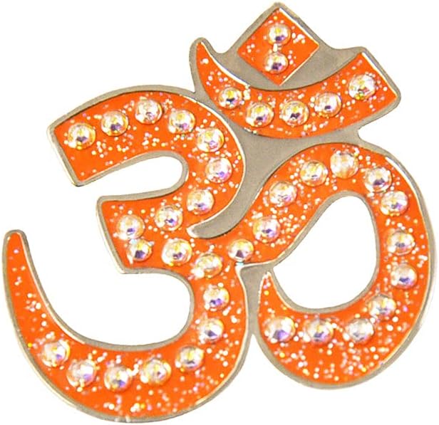 Om Spitirual Meditation Symbol Golf Ball Marker with Austrian Crystals | Hat Clip Included | Yoga/Namaste Themed Golfing Accessory | Gift for Women Golfers