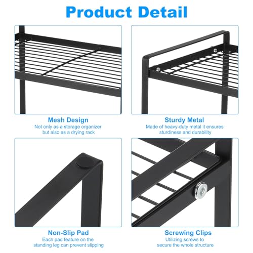Étagère de rangement noire pour placard : structure stable contre le désordre