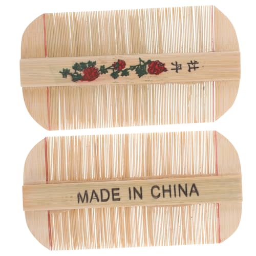 Anneome Bamboo Comb Set Double Sided Fine Tooth Scalp Comb for Dandruff Pet Hair Grooming Natural and Gentle