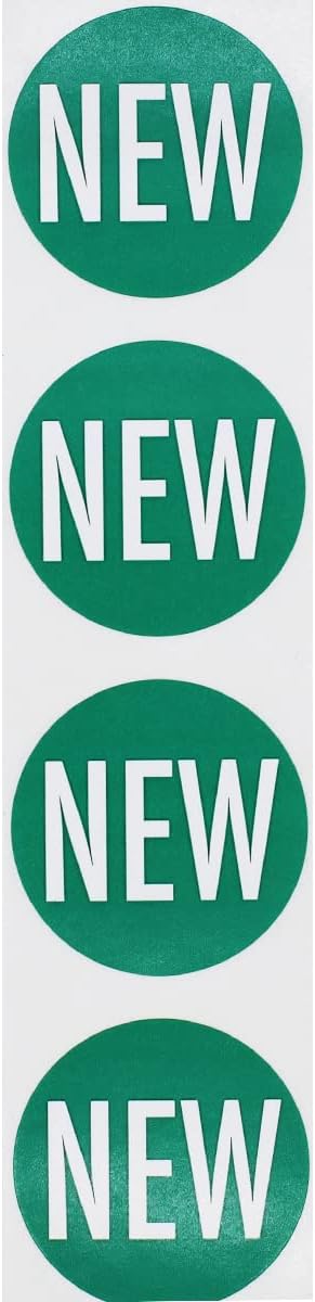 Green with White New Stickers 1.5 Inch Round Circle Labels 500 Total Adhesive Stickers on a Roll for Inventory Marking Product Identification and Retail Tagging Made in the USA