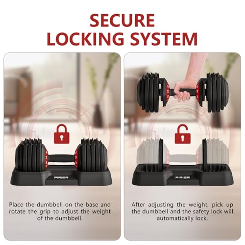 Adjustable Single Dumbbell 55LB for Full Body Strength Training