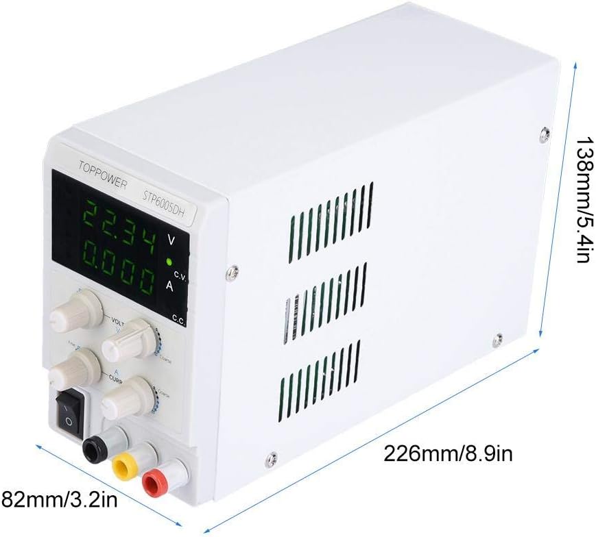 Dimensions diagram of the Vikye STP6005DH DC Power Supply.
