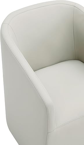 Miniatura 9 de Manhattan Comfort Anna - Silla de comedor redonda moderna con brazos, silla tapizada de piel sintética de la cabeza a los pies con relleno de