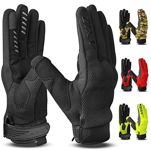 AXIZ Motorcycle Gloves for Men & Women, Protected Touchscreen Motorbike Driving Riding Cycling Gloves for MTB BMX Motocross Racing Biker Multipurpose Tactical Gloves