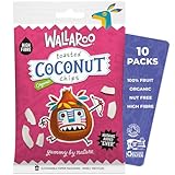 Wallaroo Organic Coconut Chips | 100% Toasted Coconut Flakes, No Added Sugar | Organic Fruit, High Fibre, No Preservatives | Dried Fruit Snacks | Healthy Snacks for Adults & Kids | Multipack 10x30g