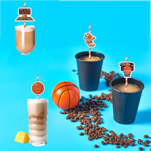 Pitillos de Papel con Diseño de Baloncesto x24 miniatura 6