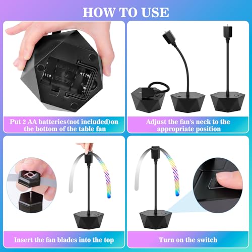 HKKDKTA Fly Fans for Tables, 3 Pack Portable Table Fan Indoor Outdoor by HKKDKTA - Used condition - Image 7