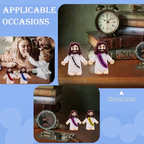image for AKFAHOIF Little Jesus Figures in Bulk, Multicolor Tiny Miniature Figur