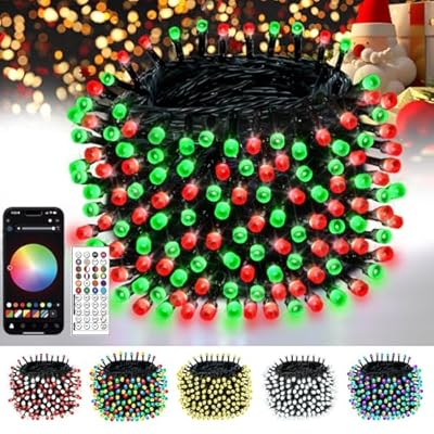 Smart Color Changing Christmas String Lights, 82FT 200LED App Control RGB LED String Lights with Remote & Timer, Waterproof Twinkle Christmas Tree Lights Indoor Outdoor Holiday Xmas Tree Decorations