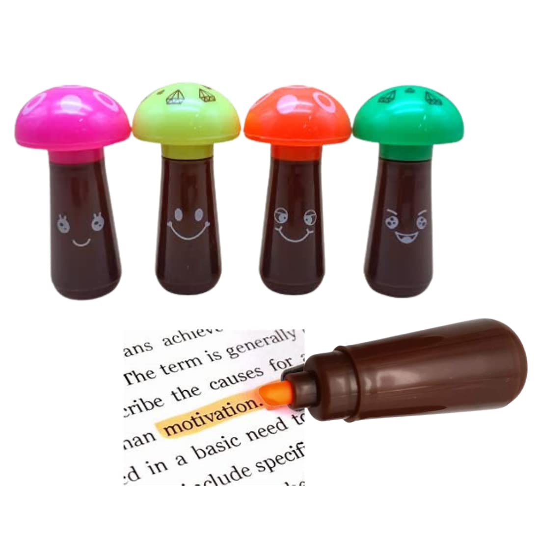 Oytra 4 Pc Highlighter Marker Pen Chisel Tip Stationery Stylish Cute