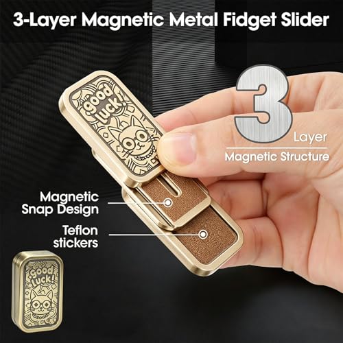 Image of Fidget Toys Adults, Fidget Slider, Magnetic Fidget Slider, Adult Fidgets for Anxiety and Stress, with a Unique Tuning Fork Effect