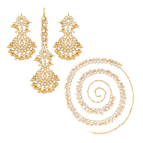 Image of Peora Kundan Faux Pearl Traditional Jewellery Set Gift for Women