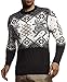 Produktbild Leif Nelson Herren Strickpullover Norwegerpullover Pullover mit Rundkragen Winterpullover Männer Pulli für Weihnachten Winter Norweger Muster Slim Fit Crew Neck LN20761 XXL Schwarz