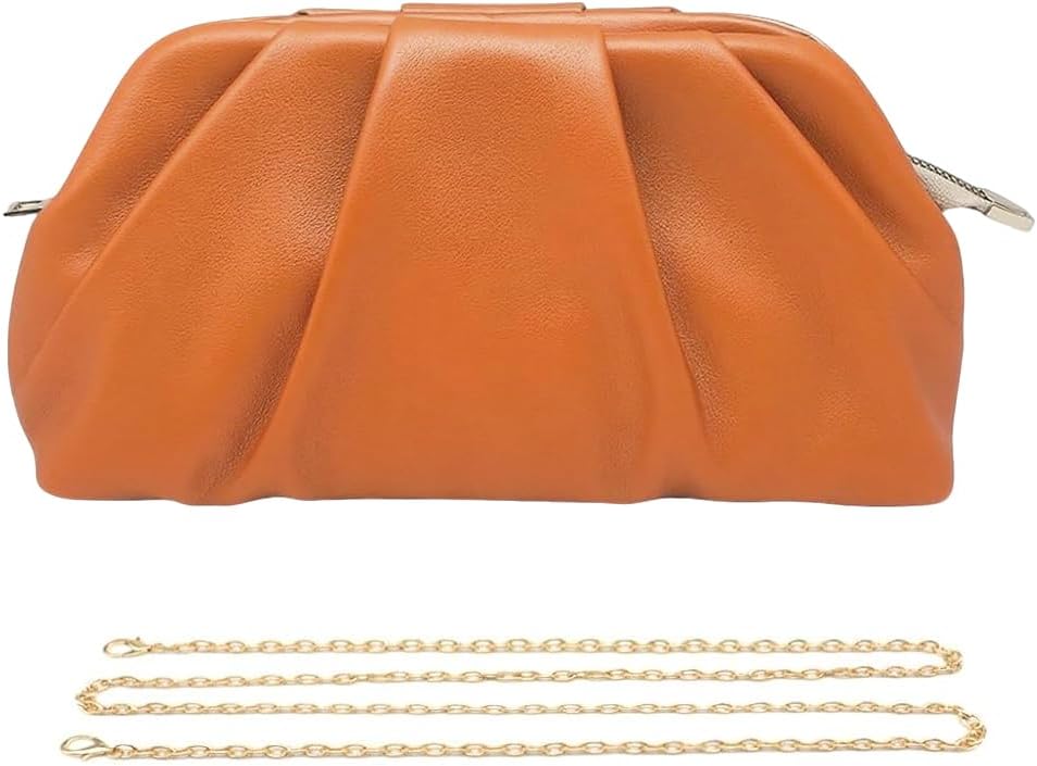 Pahajim Elegante damesclutch met schouderriem, zacht PU-leer, clutch, ceremonie, handtas voor eindexamenfeest, bruiloft, Rozengoud