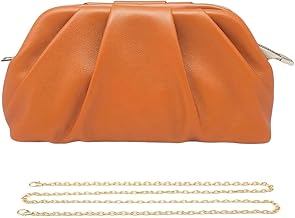 Pahajim Women's Elegant Clutch Bag with Shoulder Strap Soft PU Leather Clutch Ceremony Handbag for Balls, Parties, Weddings