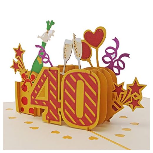 Favour Pop Up Tarjeta de felicitación para 40 cumpleaños - (oro, 13 x 18 cm)