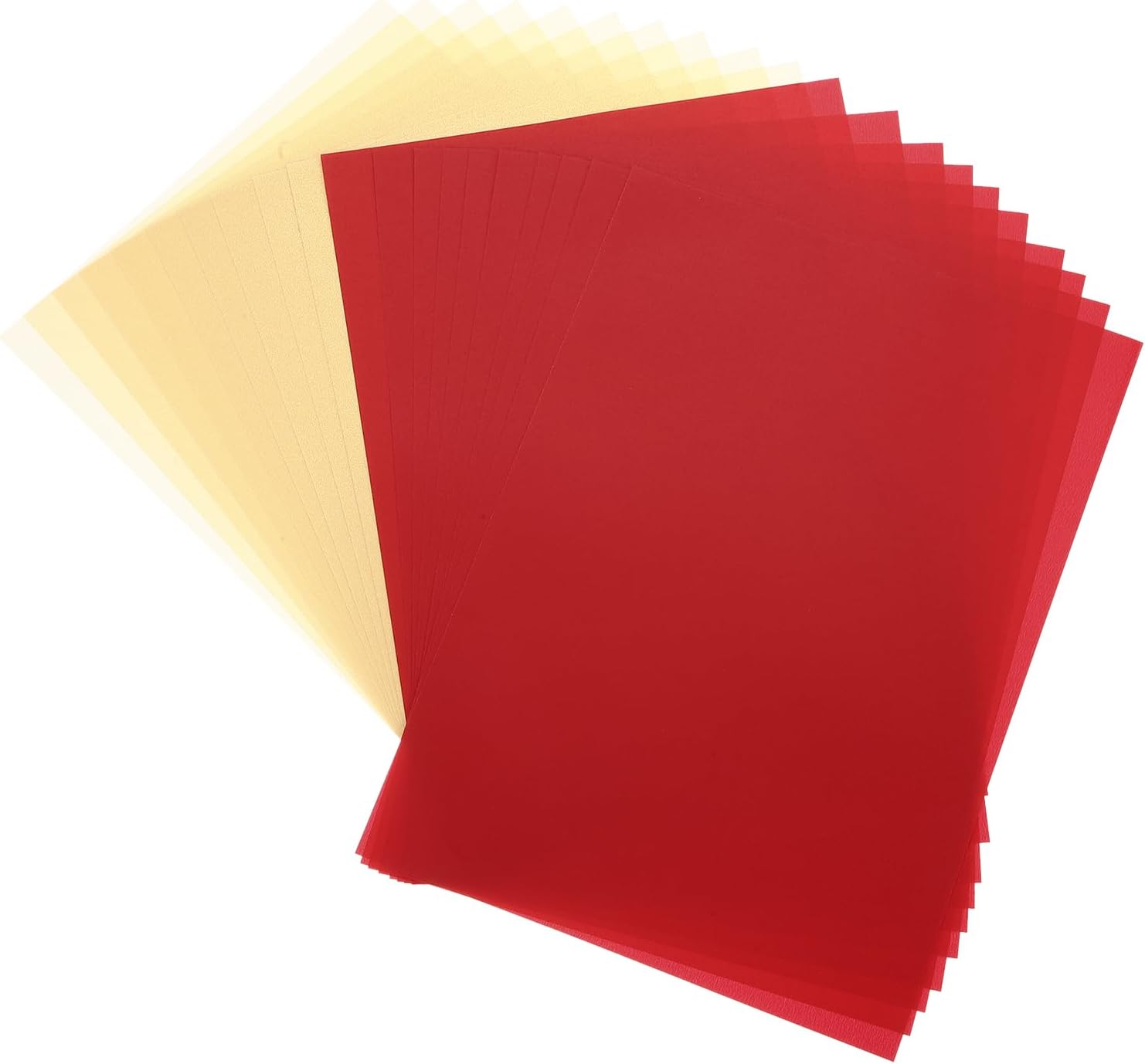 sourcing map Colored Vellum Paper, 20 Sheet Red/Beige Transparency 5.8 x 8.3 Printable Vellum Paper, Translucent Sheets for Printing Wedding Invitations Ink Jet Laser Printer