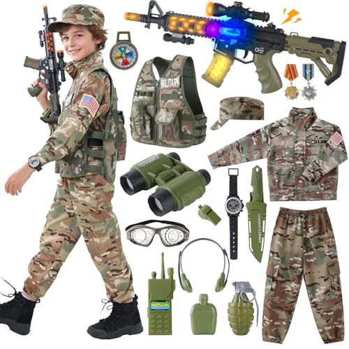 Qivbicy 18PCS Army Costume Set