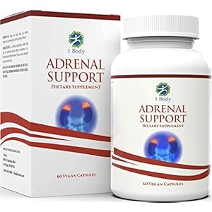 1 Body Adrenacare Supplement with Ashwagandha – Mood, Focus and Energy Support Supplement for Men and Women – 60 Vegan Capsules