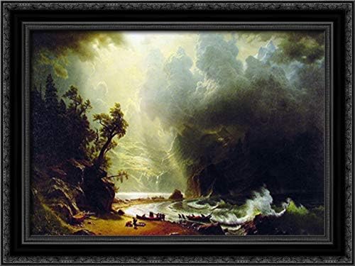 Puget Sound on the Pacific Coast 24x18 Black Ornate Wood Framed Canvas Art by Albert Bierstadt