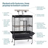 Prevue Pet Products Wrought Iron Select Bird Cage 3154BLK, Black Hammertone, 36-Inch by 24-Inch by 66-Inch