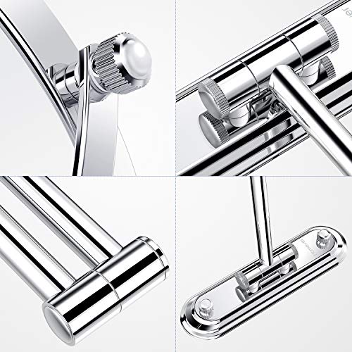 Homever 7X Magnification Crystal Glass Stainless Steel and Brass Double Sided Cosmetic Mirror 360° Rotatable for Bathroom Beauty Salon Spa Hotel