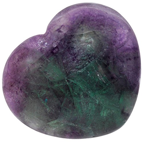 mookaitedecor Healing Crystal Fluorite Heart Stone Palm Stone