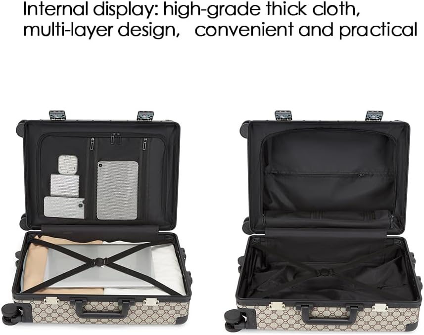 VH&GRED Fashionable & Durable Leather Suitcase - Lightweight Large Travel Luggage for Women with 4 Spinner Wheels, TSA Lock, Water-Resistant Elegant Design