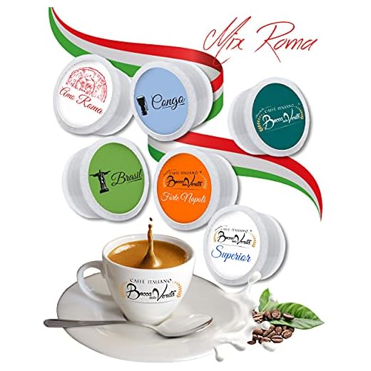 BOCCA DELLA VERITA Italienskt Kaffe - MIX ROMA - Låda med 50 kapslar - Kompatibelt med Kaffebryggare Lavazza Espresso Point, 100% Tillverkat i Italien