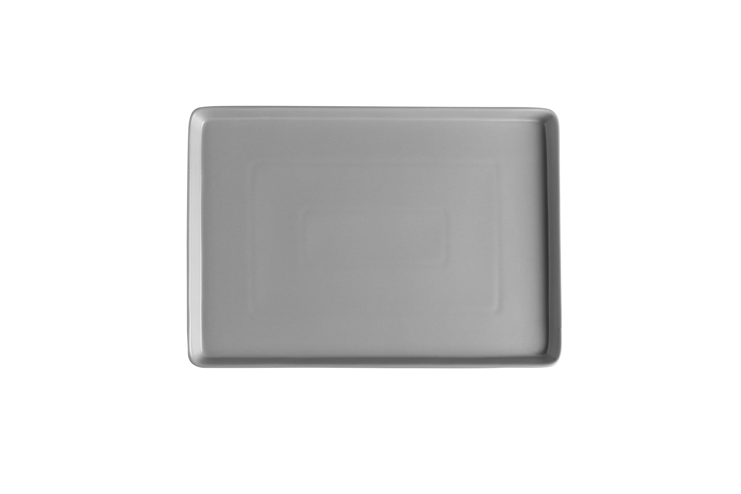 Sallys Servierplatte eckig 35 x 25 cm aus hochwertigem, widerstandsfähigem Porzellan - Servierteller (Grau)