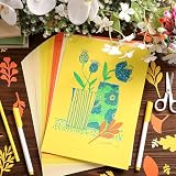 Żółty papier kartonowy - 60 arkuszy, 6 kolorów, niebieski A4, 250 g/m2 / 92 funtów, ciężki do drukarki, tworzenia kart, rękodzieła, scrapbookingu PAC06MX5