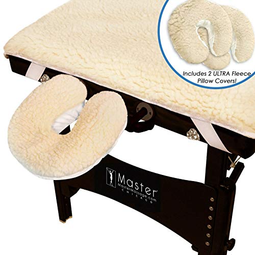 Master Massage Lot de 2 draps en polaire pour table de massage moelleuse avec 2 taies d'oreiller Cover