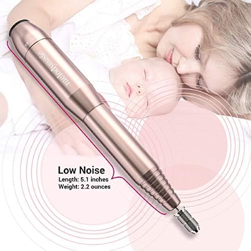 MELODYSUSIE Sheen Electric Nail Files 20000RPM for Beginners, Professional Compact Nail Drill Machine Set for Acrylics Nails, Efile with Nail Clippers Manicure and Pedicure Set, with UK Plug, Gold