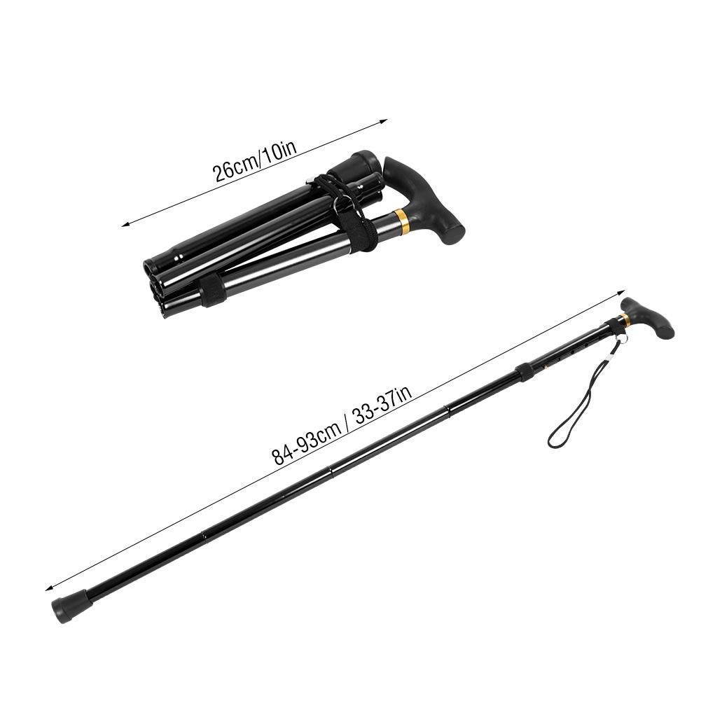 Bastón Plegable Bastón Ajustable Aleación De Aluminio Mango Ergonómico Plegable Bastones De Sendero Livianos para Senderismo Trekking Bastón De Viaje,Muletas Times