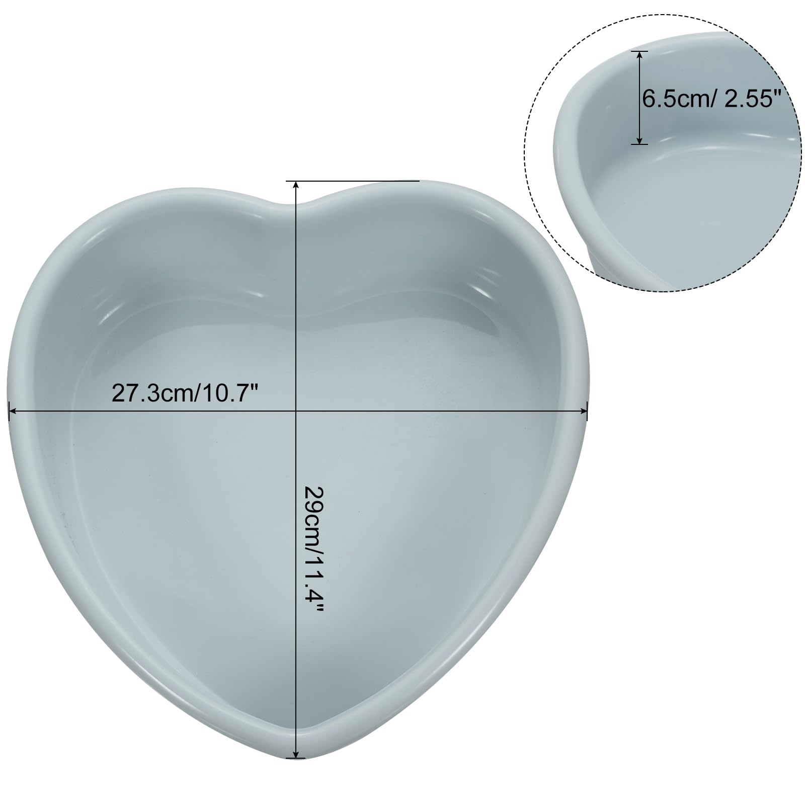 uxcell Lot de 2 moules à gâteau en silicone en forme de cœur, 30,5 cm, anti-adhésifs, pour gâteaux, muffins, gâteau au fromage, gris