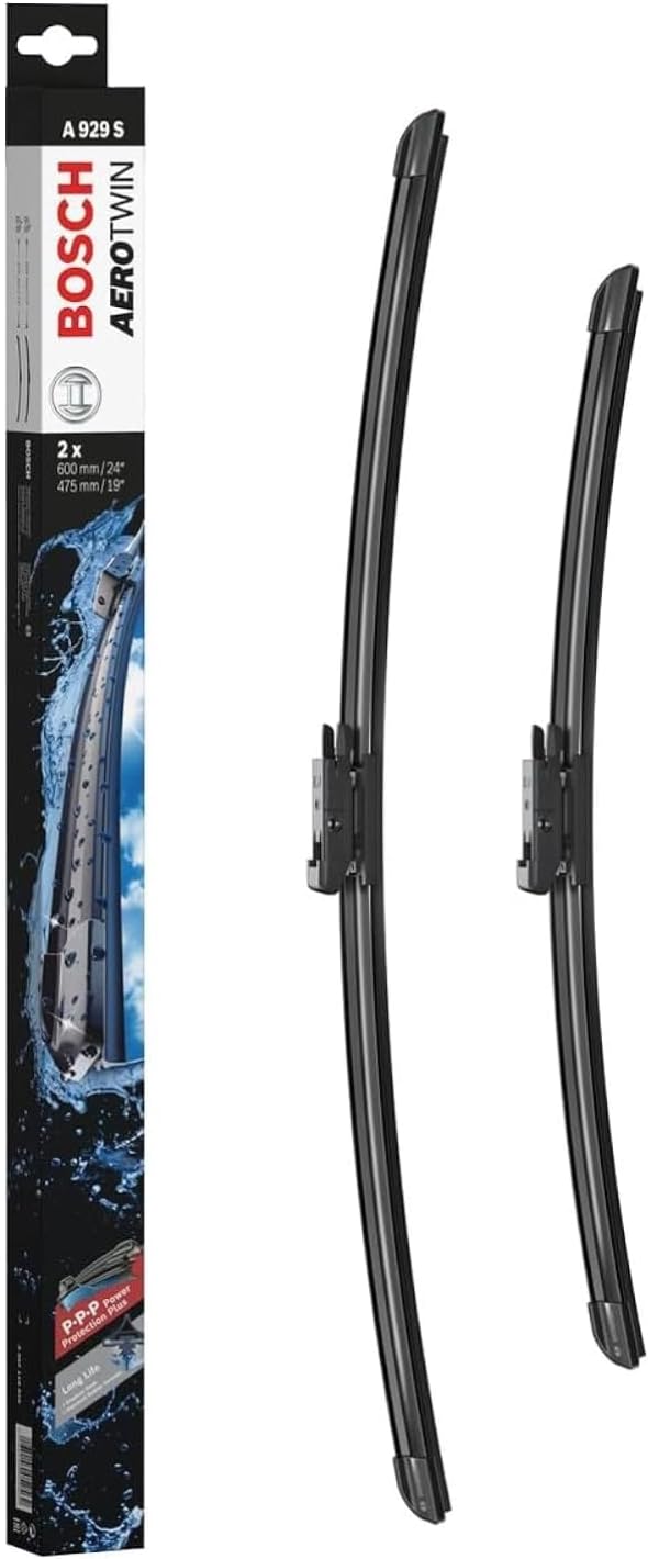 Bosch Aerotwin A929S - Front Windscreen Wipers - Set of 2 Replacement Blades - Comes with Pre-assembled Adapter - 2 Blades, 600 mm / 475 mm - Only for Left-Hand Drive (EU)