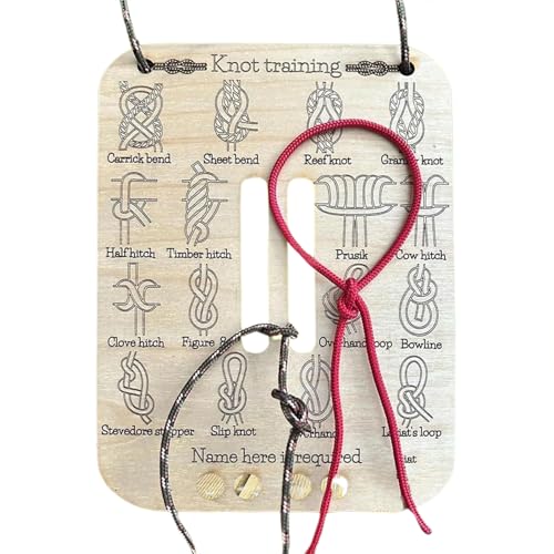 Planche d'apprentissage des nœuds – Cadeau précieux à usages multiples – Planche à nouer des nœuds amusante | Design portable – Fournitures d'aide à l'escalade – d'aide à l'attache pour la