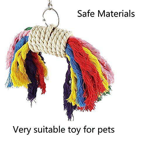 Image of Litewoo Dotted Bird Nest and Bird Cotton Rope Swing Chew Toy Portfolio
