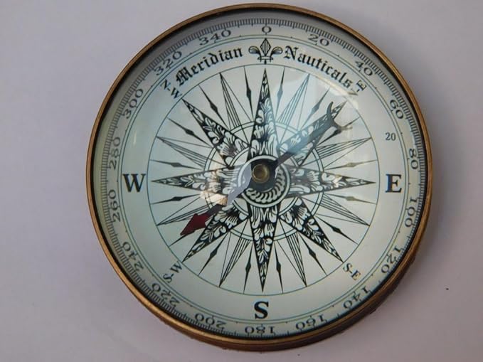 Brass Antique Maritime Boat Compass – Handmade Fully Functional Pocket Compass for Navigation and Gift Use-picture-34