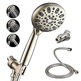 CELPER Shower Head, 6 Spray Setting High Pressure Handheld Shower Head with Brass Joint Bracket and